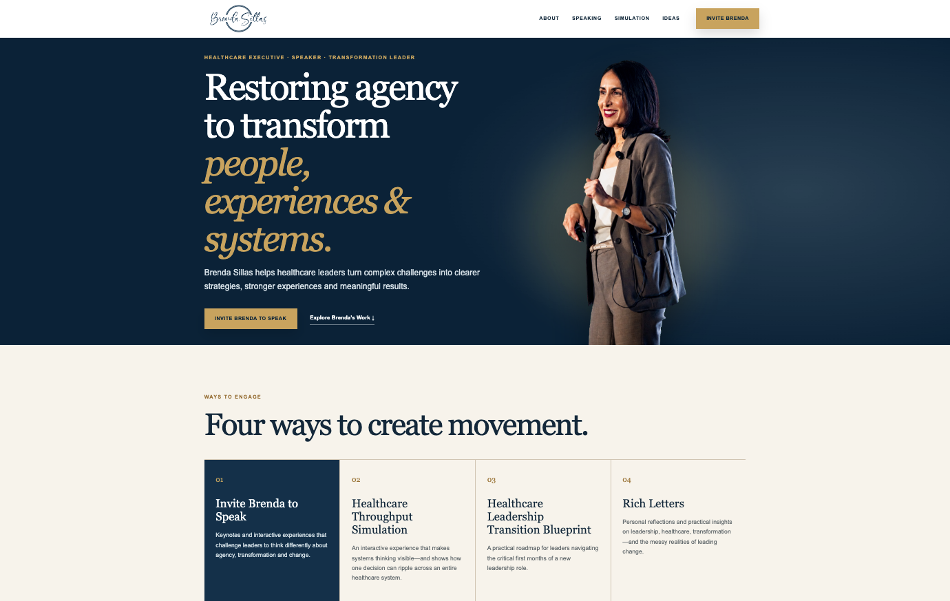 Brenda Sillas executive website homepage